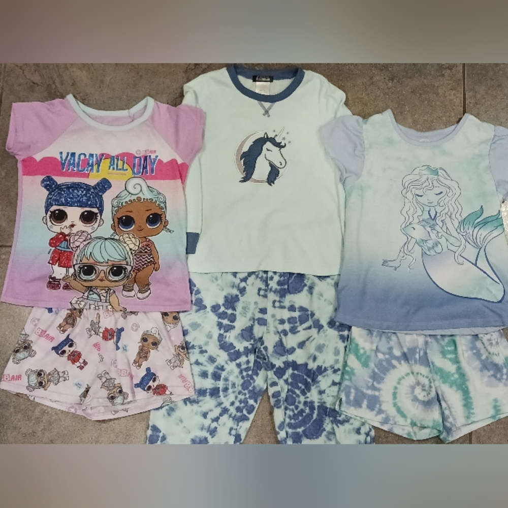 3 Sets of Girls Size 7/8 Pajamas